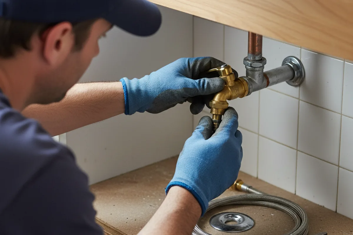 Shutoff valve and fitting work during Faucet and Fixture Repair in Glassport